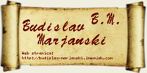 Budislav Marjanski vizit kartica